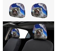 Pevtufa Astronaut in Outer Space Pattern Print 2 Piece Car Head Rest Covers Set Auto Front/Rear Seats Headrest Cover Universal Fit Most Cars,Sedan, SUV