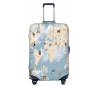 Pevtufa Autumn Leaf Luggage Cover,Washable Suitcase Covers Fashion Luggage Covers,Anti-Scratch Suitcase Protector Cover, Animals Travel World Map, Small, 1