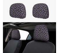 Pevtufa Bat Purple Pattern Print 2 Piece Car Head Rest Covers Set Auto Front/Rear Seats Headrest Cover Universal Fit Most Cars,Sedan, SUV