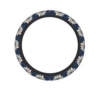 Pevtufa Blue Golden Dream Lotus Print Steering Wheel Cover Universal 15 Inch Car Auto SUV Accessories Interior Anti Slip Protector