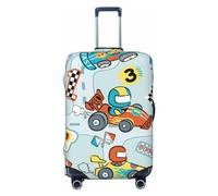 Pevtufa Cat Astronaut Luggage Cover,Washable Suitcase Covers Fashion Luggage Covers,Anti-Scratch Suitcase Protector Cover, Cartoon Car Racing, Medium, 1