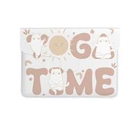 Pevtufa Cat Yoga Time Style Pu Leather Laptop Sleeve for 13 Inch Notebook,Travelling Notebook Bag Case