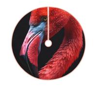 Pevtufa Closeup Red Flamingo Portrait Print Christmas Tree Skirt Christmas Xmas Tree Skirts Mat for New Year Holiday Christmas Party Decorations-36