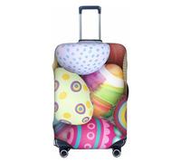 Pevtufa Colorful Easter Eggs Luggage Cover,Washable Suitcase Covers Fashion Luggage Covers,Anti-Scratch Suitcase Protector Cover, Black, X-Large, 1