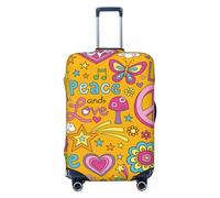 Pevtufa Colorful Glitters Luggage Cover,Washable Suitcase Covers Fashion Luggage Covers,Anti-Scratch Suitcase Protector Cover, Peace Love and Dove Flower Power, Medium, 1