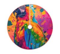 Pevtufa Colorful Parrot Jungle Dream A Print Christmas Tree Skirt Christmas Xmas Tree Skirts Mat for New Year Holiday Christmas Party Decorations-48