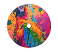 Pevtufa Colorful Parrot Jungle Dream A Print Christmas Tree Skirt Christmas Xmas Tree Skirts Mat for New Year Holiday Christmas Party Decorations-36