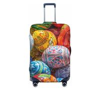 Pevtufa Colorful Plants And Insects Luggage Cover,Washable Suitcase Covers Fashion Luggage Covers,Anti-Scratch Suitcase Protector Cover, Colorful Hand Painted Easter Eggs, Medium, 1