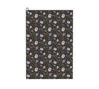Pevtufa Cosmic Pattern Golf Towel (24" X 16") with Carabiner Clip - The Convenient Golf Cleaning Towel