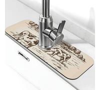 Pevtufa Cows On The Farm Print Draining Mat,Faucet Draining Mat For Kitchen Sink,Non-Slip Drain Pad Sink Mat,Drying Mat For Kitchen Counter & Bathroom Kitchen Sink Splash Guard
