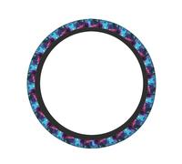 Pevtufa Cute Fuzzy Fantasy Creatures Print Steering Wheel Cover Universal 15 Inch Car Auto SUV Accessories Interior Anti Slip Protector