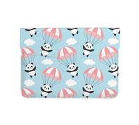 Pevtufa Cute Panda Flying in The Sky Style Pu Leather Laptop Sleeve for 13 Inch Notebook,Travelling Notebook Bag Case