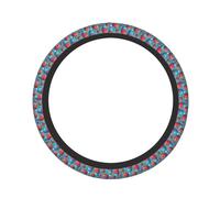 Pevtufa Cute Strawberry Flower Pot Print Steering Wheel Cover Universal 15 Inch Car Auto SUV Accessories Interior Anti Slip Protector