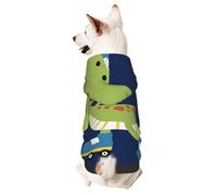 Pevtufa Dog Hoodie Puppy Sweater Sweatshirt,Cold Weather Coat Pet Clothes for Dog Cat-Dino Playing Roller Skate