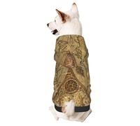 Pevtufa Dog Hoodie Puppy Sweater Sweatshirt,Cold Weather Coat Pet Clothes for Dog Cat-World Map1