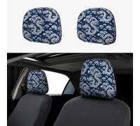 Pevtufa Dragons Pattern Print 2 Piece Car Head Rest Covers Set Auto Front/Rear Seats Headrest Cover Universal Fit Most Cars,Sedan, SUV