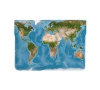 Pevtufa Earth View World Map Style Pu Leather Laptop Sleeve for 13 Inch Notebook,Travelling Notebook Bag Case