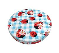 Pevtufa Flowers and Lady Bugs Stool Covers Round,Stretch Round Bar Stool Covers Elastic Bar Stool Seat Covers Round Stool Cushion Slipcover Bar Chair Cover
