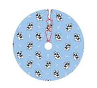 Pevtufa French Bulldog Puppy Print Christmas Tree Skirt Christmas Xmas Tree Skirts Mat for New Year Holiday Christmas Party Decorations-48