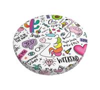 Pevtufa Fun Animal with Unicorn Stool Covers Round,Stretch Round Bar Stool Covers Elastic Bar Stool Seat Covers Round Stool Cushion Slipcover Bar Chair Cover