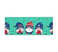 Pevtufa Gaming Mouse Pad Gnome Independence Day Pattern Large Mouse Pad Non-Slip Rubber Mice Pads (11.8x31.5 Inch)
