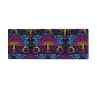Pevtufa Gaming Mouse Pad Mandalas Dragonfly Pattern Large Mouse Pad Non-Slip Rubber Mice Pads (11.8x31.5 Inch)