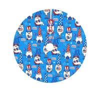 Pevtufa Gnomes in USA Print Christmas Tree Skirt Christmas Xmas Tree Skirts Mat for New Year Holiday Christmas Party Decorations-36