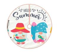 Pevtufa Gnomes Summer Print Christmas Tree Skirt Christmas Xmas Tree Skirts Mat for New Year Holiday Christmas Party Decorations-36