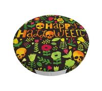 Pevtufa Happy Halloween Floral Stool Covers Round,Stretch Round Bar Stool Covers Elastic Bar Stool Seat Covers Round Stool Cushion Slipcover Bar Chair Cover