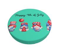 Pevtufa Happy Independence Day Gnome Stool Covers Round,Stretch Round Bar Stool Covers Elastic Bar Stool Seat Covers Round Stool Cushion Slipcover Bar Chair Cover