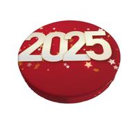 Pevtufa Happy New 2025 Year Stool Covers Round,Stretch Round Bar Stool Covers Elastic Bar Stool Seat Covers Round Stool Cushion Slipcover Bar Chair Cover