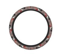 Pevtufa Heart Guinea Pig Couple Print Steering Wheel Cover Universal 15 Inch Car Auto SUV Accessories Interior Anti Slip Protector