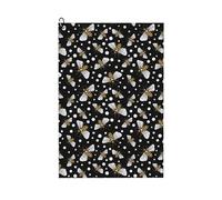 Pevtufa Honey Bees At Night Pattern Golf Towel (24" X 16") with Carabiner Clip - The Convenient Golf Cleaning Towel