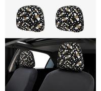 Pevtufa Honey Bees At Night Pattern Print 2 Piece Car Head Rest Covers Set Auto Front/Rear Seats Headrest Cover Universal Fit Most Cars,Sedan, SUV