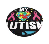 Pevtufa I Love My Autism Stool Covers Round,Stretch Round Bar Stool Covers Elastic Bar Stool Seat Covers Round Stool Cushion Slipcover Bar Chair Cover
