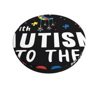 Pevtufa I Love with Autism to The Moon and Back Stool Covers Round,Stretch Round Bar Stool Covers Elastic Bar Stool Seat Covers Round Stool Cushion Slipcover Bar Chair Cover