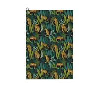 Pevtufa Jungle Leopard Yellow Pattern Golf Towel (24" X 16") with Carabiner Clip - The Convenient Golf Cleaning Towel