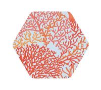 Pevtufa Leather Coasters for Drinks-Corals Coaster Set for Office Desk,Car Cup Holder Leather Coaster 4 Pieces, Hexagon