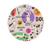 Pevtufa Leather Coasters for Drinks-Dog Doing Yoga Coaster Set for Office Desk,Car Cup Holder Leather Coaster 4 Pieces
