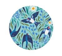 Pevtufa Leather Coasters for Drinks-Flying Swallows Coaster Set for Office Desk,Car Cup Holder Leather Coaster 4 Pieces