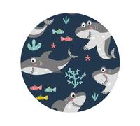 Pevtufa Leather Coasters for Drinks-Friendly Smiling Sharks Coaster Set for Office Desk,Car Cup Holder Leather Coaster 4 Pieces