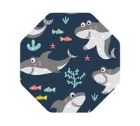 Pevtufa Leather Coasters for Drinks-Friendly Smiling Sharks Coaster Set for Office Desk,Car Cup Holder Leather Coaster 4 Pieces