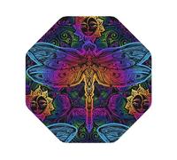 Pevtufa Leather Coasters for Drinks-Mandalas Dragonfly Coaster Set for Office Desk,Car Cup Holder Leather Coaster 4 Pieces