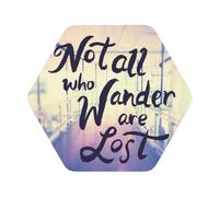 Pevtufa Leather Coasters for Drinks-Not All Those Who Wander are Lost Coaster Set for Office Desk,Car Cup Holder Leather Coaster 4 Pieces