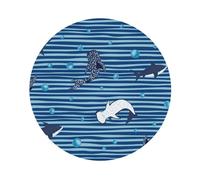 Pevtufa Leather Coasters for Drinks-Sharks On White Blue Striped Coaster Set for Office Desk,Car Cup Holder Leather Coaster 4 Pieces