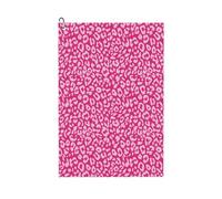 Pevtufa Leopard Pattern Golf Towel (24" X 16") with Carabiner Clip - The Convenient Golf Cleaning Towel