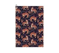 Pevtufa Leopard Print Pattern Golf Towel (24" X 16") with Carabiner Clip - The Convenient Golf Cleaning Towel