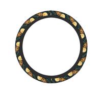 Pevtufa Leopard Reading Tarot Cards Print Steering Wheel Cover Universal 15 Inch Car Auto SUV Accessories Interior Anti Slip Protector