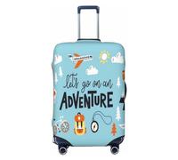 Pevtufa Lighthouse Waves Torrential Rain Luggage Cover,Washable Suitcase Covers Fashion Luggage Covers,Anti-Scratch Suitcase Protector Cover, Let's Go on an Adventure, X-Large, 1