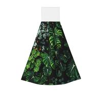 Pevtufa Lush Foliage Green Plant Print Hand Towels for Bathroom Kitchen Fingertip Towel Fast Drying Washcloth for Bathroom Kitchen Home Decor